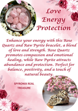 Certified Rose Quartz & Pyrite Buddha Charm Bracelet 8mm