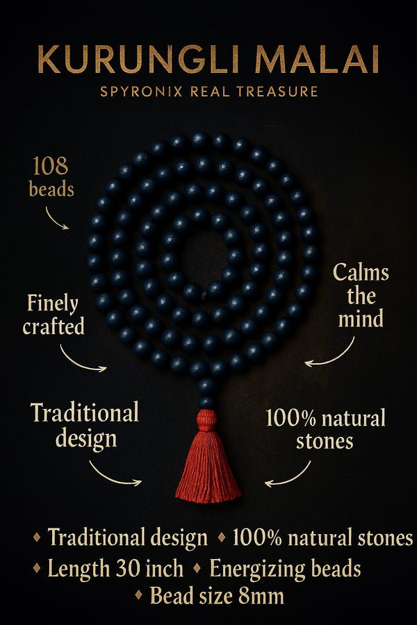 Original Karungali Malai 108-Beads Ebony Wood Wood Necklace