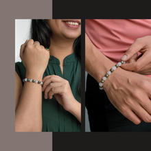 Certified Crystal Quartz and Pyrite Natural Stone Bracelet