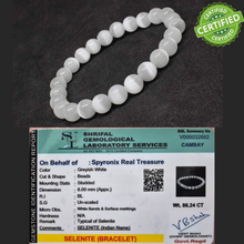 Certified Selenite Natural Stone Bracelet 8mm