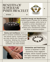 Certified Crystal Quartz and Pyrite Natural Stone Bracelet
