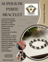 Certified Crystal Quartz and Pyrite Natural Stone Bracelet