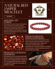 Certified Red Jasper Natural Stone Bracelet 8mm