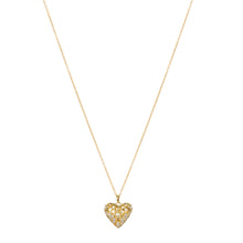 Gold-Plated Open Heart Pendant with Moti Accent