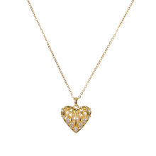Gold-Plated Open Heart Pendant with Moti Accent