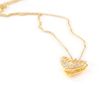 Gold-Plated Open Heart Pendant with Moti Accent