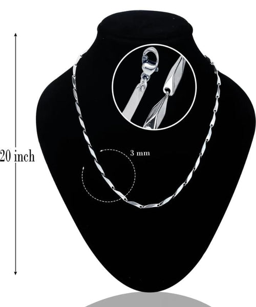 Handmade Rice Chain for Men - Sleek and Modern Silver Plated Stainless ...