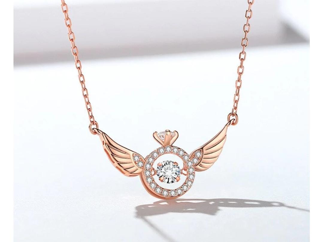 【wingbling】14k Elle Blue Diamond Necklace アンウンジン着用 Sparkling Elegance Gleaming Love Aqua Blue American Diamond