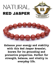 Certified Red Jasper Natural Stone Bracelet 8mm