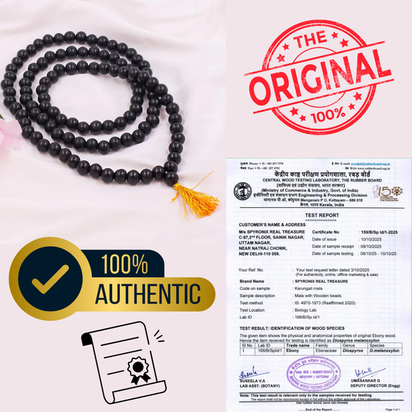Original Karungali Malai 108-Beads Ebony Wood Wood Necklace