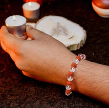 Certified Crystal quartz and Rudraksha Natural Bracelet 8mm