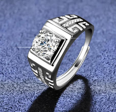 Unisex Stylish Geometric Design Solitaire Stainless Steel Cubic Zirconia Silver Plated Ring