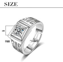 Unisex Stylish Geometric Design Solitaire Stainless Steel Cubic Zirconia Silver Plated Ring